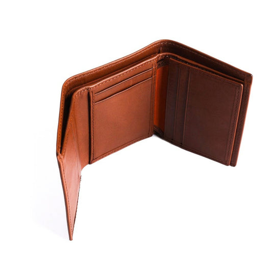 Brown Leather Trifold Wallet
