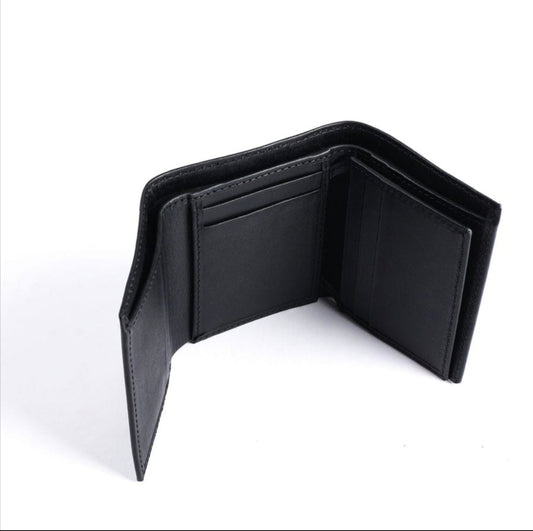 Classic Black Trifold Leather Wallet