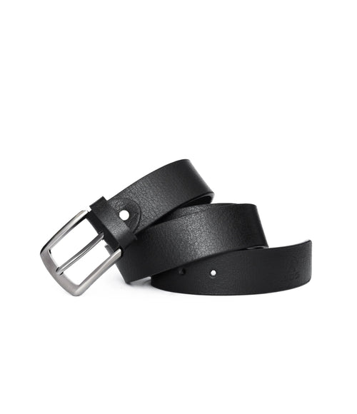 Classic Textured Black Leather Belt
