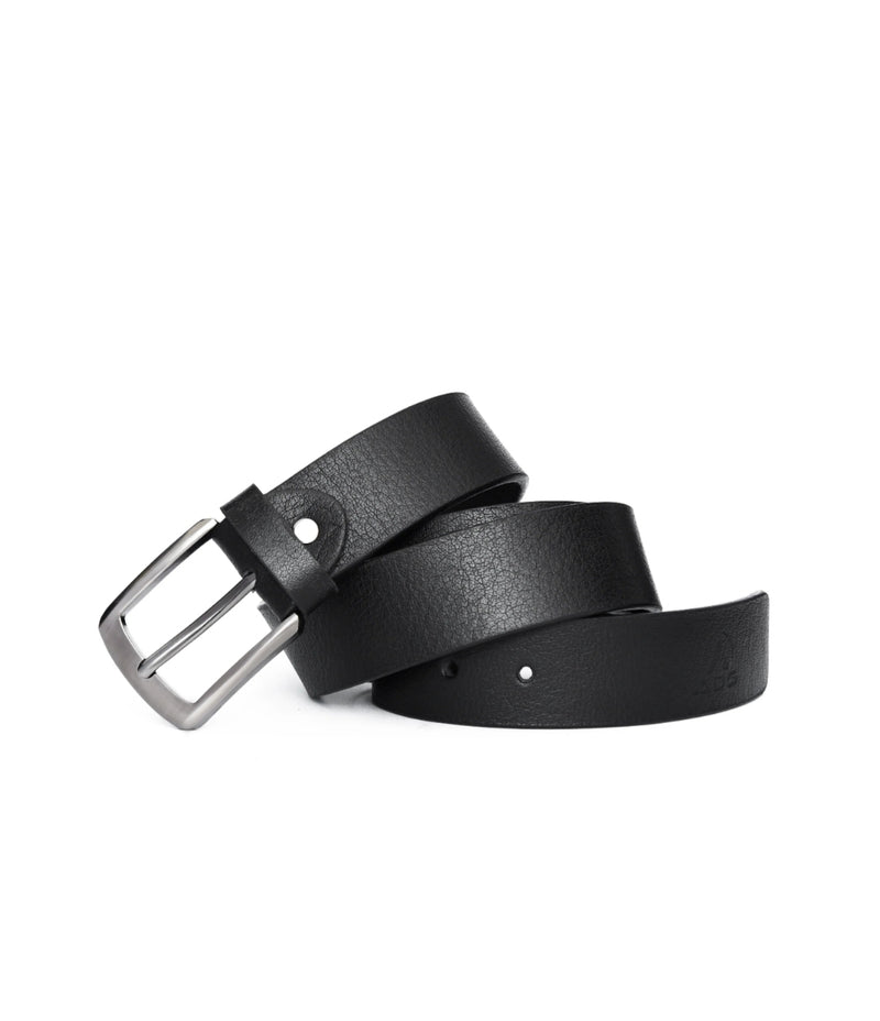 Classic Textured Black Leather Belt