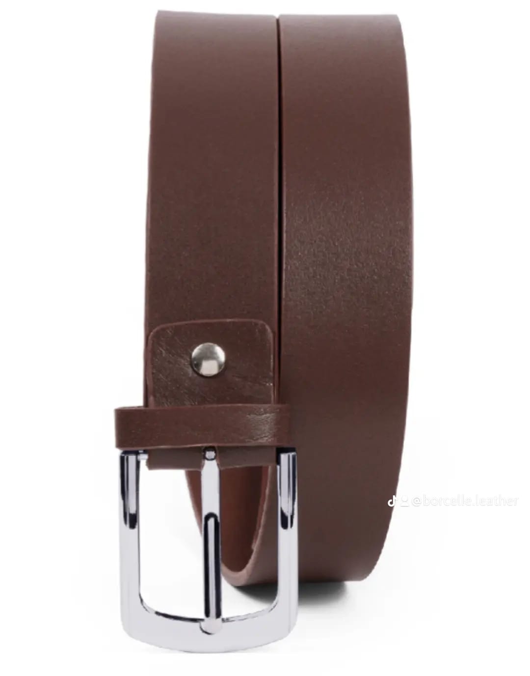 Minimalist Smooth Brown Leather Belt