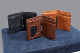 Buraq Leathers Trifold Leather Wallet with Zip Coin Pocket view 4